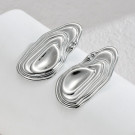 Серебристые серьги-пусеты Жидкий металл CJH59602