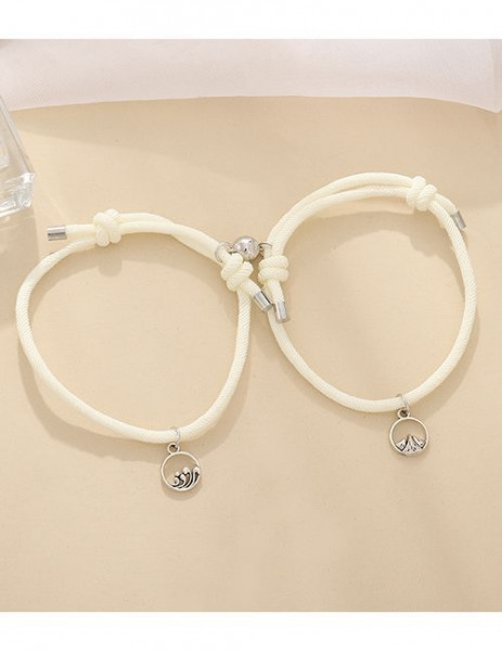 Парные браслеты морская верность на красном шнурке T18115