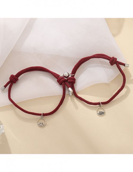 Парные браслеты морская верность на красном шнурке T18115