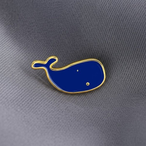 Значок синий кит J11575MSK