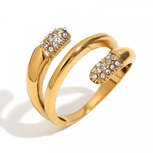 Кольцо со змеей, инкрустированной стразами CJL35021