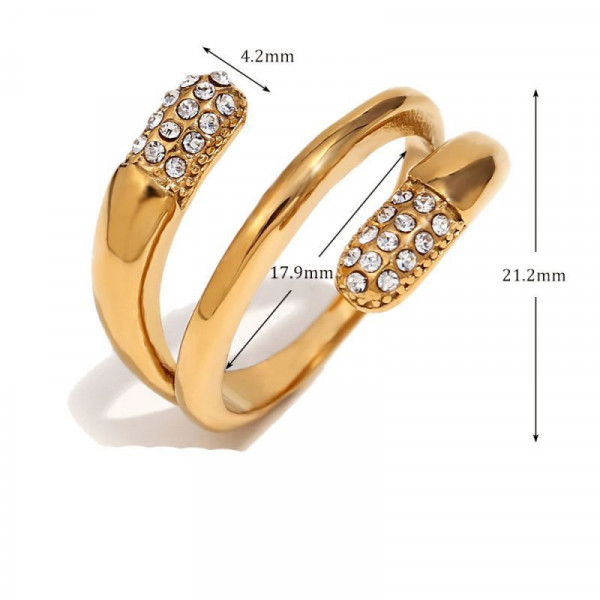 Кольцо со змеей, инкрустированной стразами CJL35021