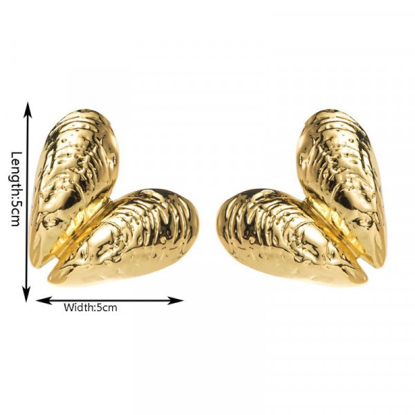 Оригинальные серьги-пусеты серебристые мидии CJN81599