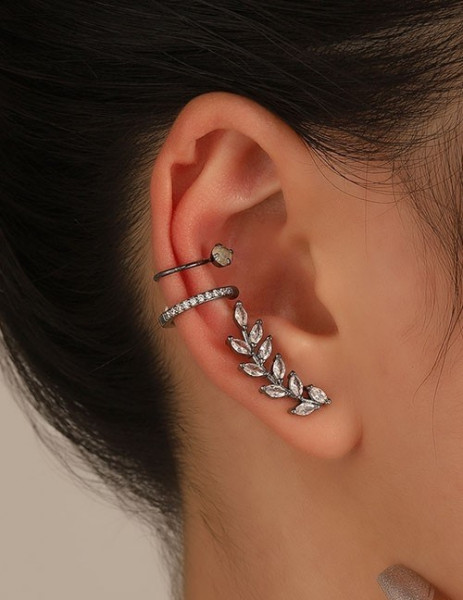 Набор элегантных каффов и зажимов с кристаллами и растительным мотивом U99073