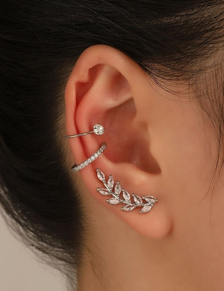 Набор элегантных каффов и зажимов с кристаллами и растительным мотивом U99073