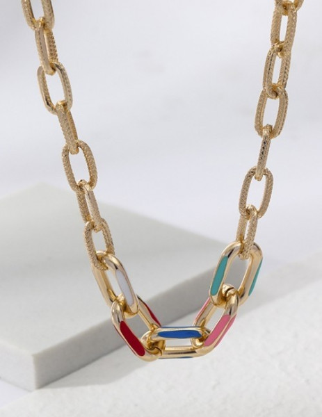 Массивная Цепочка с эмалевыми вставками T71796