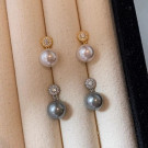 Длинные серьги-пусеты с жемчужным градиентом CJP80448