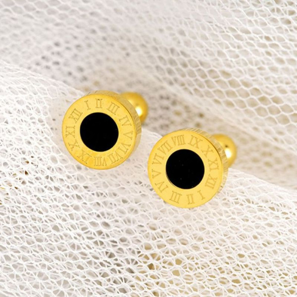 Серьги-пусеты Римский диск Gold 1J11955CJJ