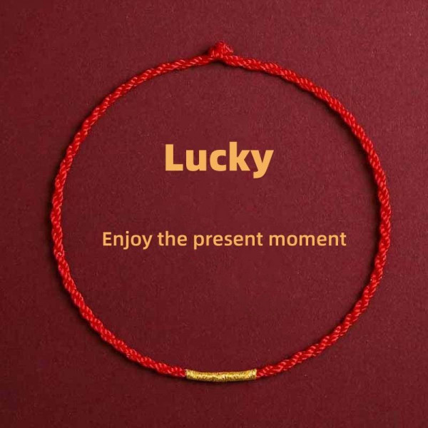 Браслет тонкая нить с лаконичной золотистой трубкой CJS58656