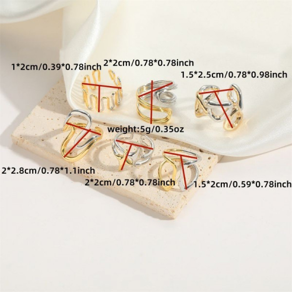 Двухцветный широкий жесткий браслет сложной формы CJG30053