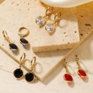 Лаконичные серьги с круглыми камнями CJH97608