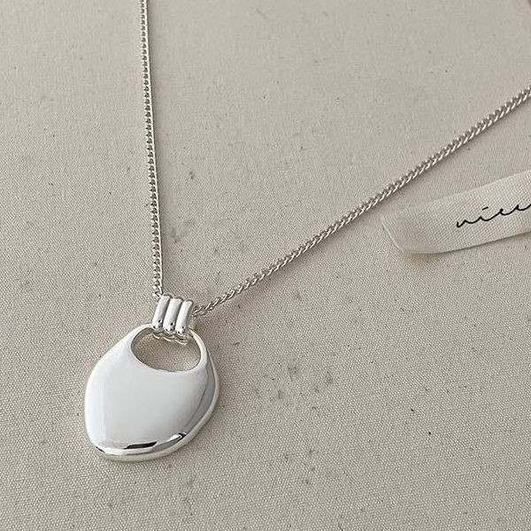 Цепочка с овальной подвеской в платиновом цвете 1J11650CJJ