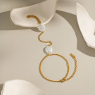 Браслет-слейв с жемчужными дисками и цепью CJN49736