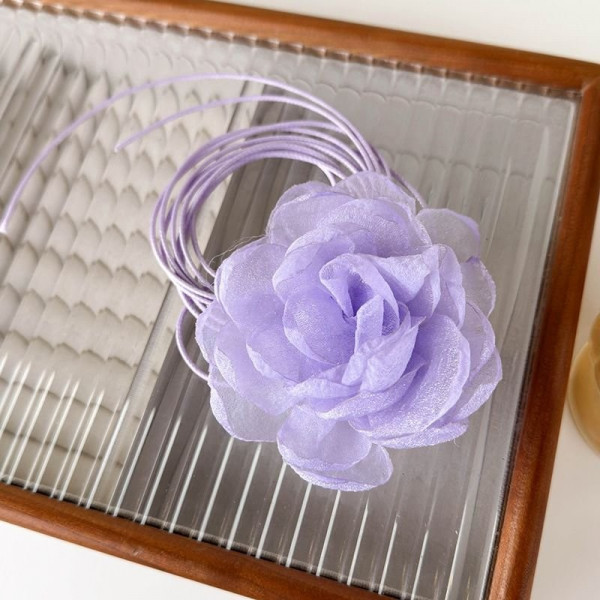 Текстильный чокер с объемными розами ручной работы CJC90808