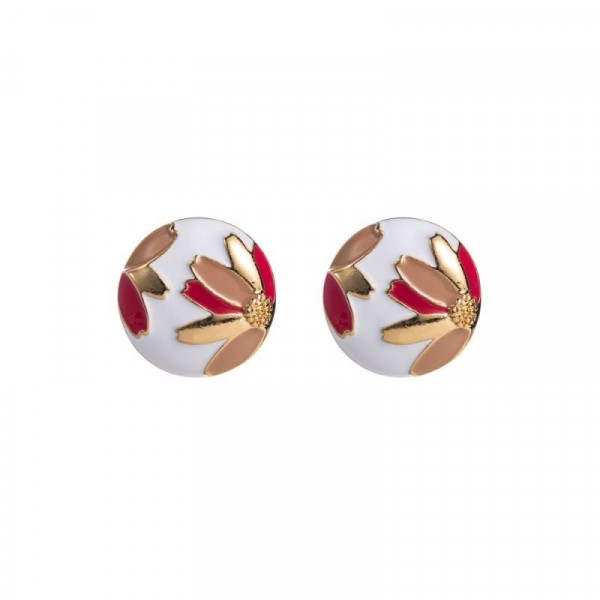 Оригинальные серьги-пусеты с флоральным принтом M93326