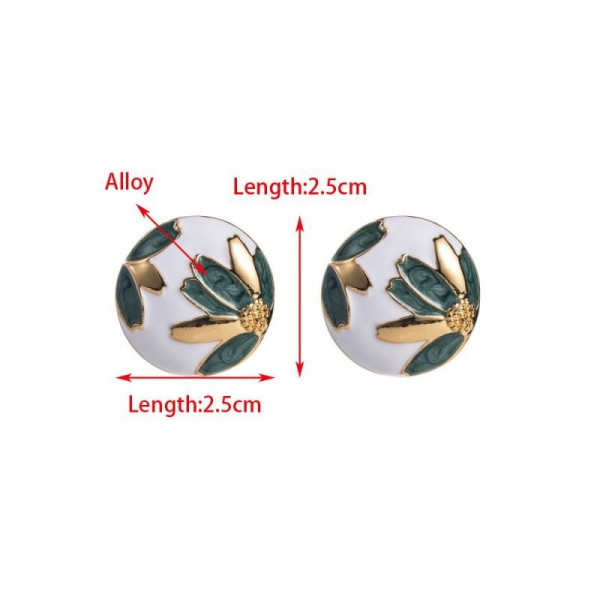 Оригинальные серьги-пусеты с флоральным принтом M93326