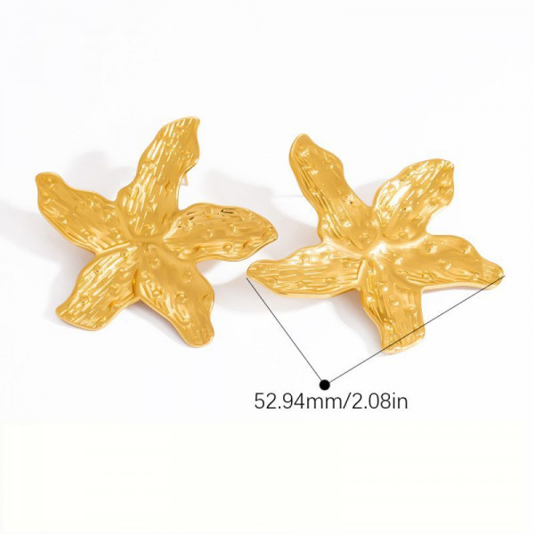 Серьги-пусеты Цветы с центральным кристаллом CJL24142