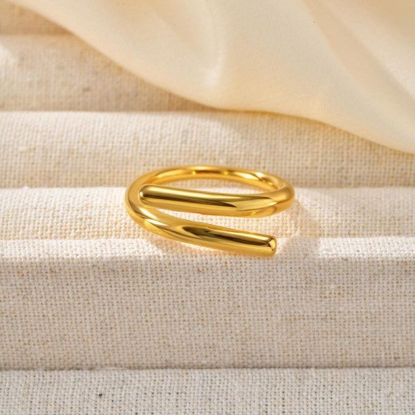 Разомкнутое двойное кольцо с геометрическим дизайном CJP82383