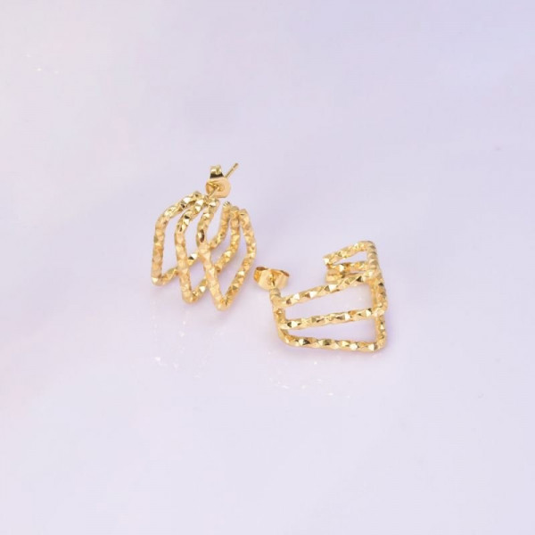 Геометрические серьги-лабиринт CJD01938