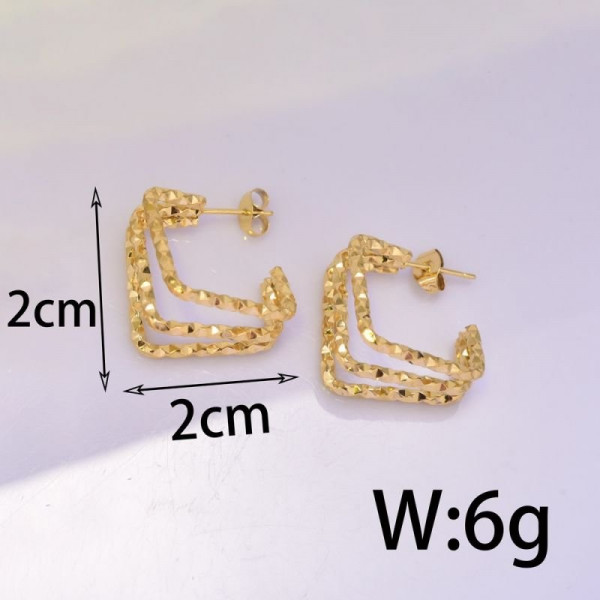 Геометрические серьги-лабиринт CJD01938