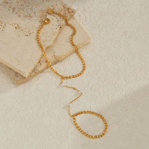 Браслет слейв сияющая геометрия в золотистом цвете CJG18280