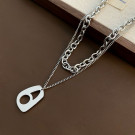 Стальное колье с геометрической подвеской CJH14900