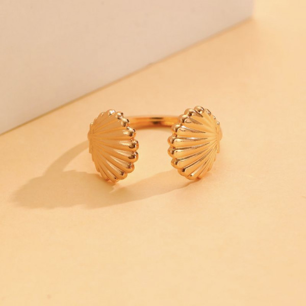 Кольцо разомкнутое с морской звездой и ракушкой CJL88163