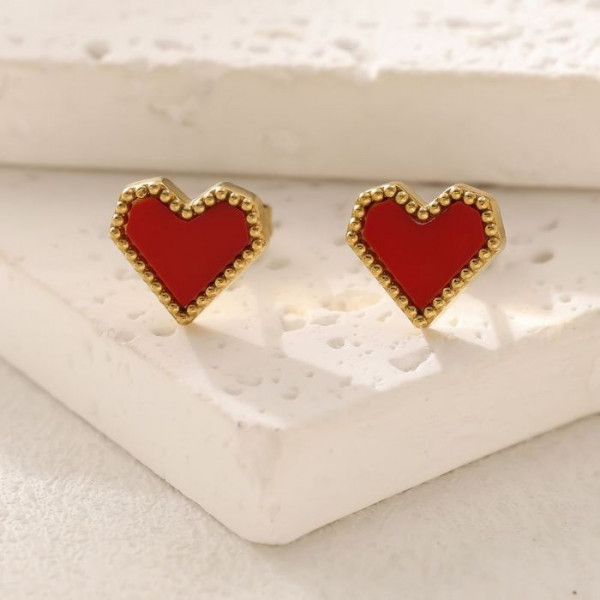 Серьги-пусеты Сердца полосатые CJM70339