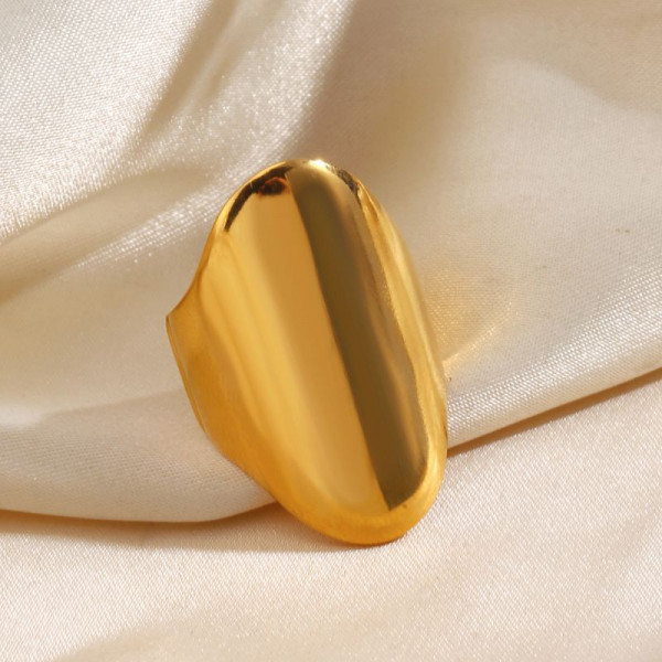 Минималистичное кольцо в форме широкого овала CJR89604