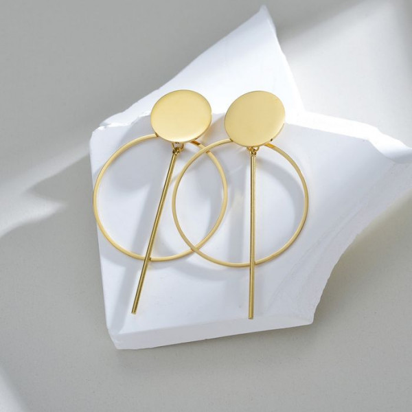 Геометричные серьги «Кольцо и линия» J11577MSK