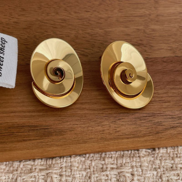 Минималистичные серьги-пусеты золотые диски CJN85837