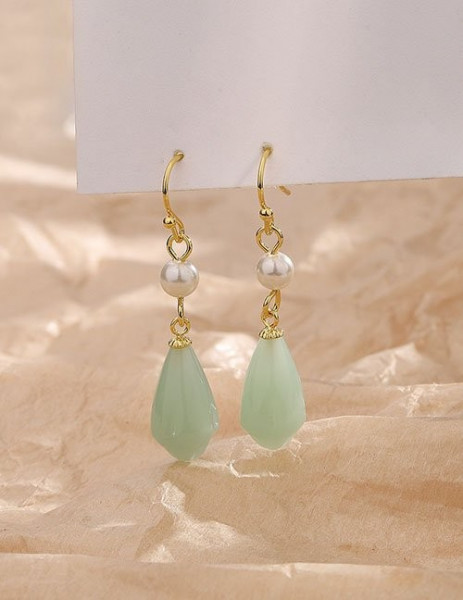 Длинные серьги-подвески «Мятная капля» Z65799