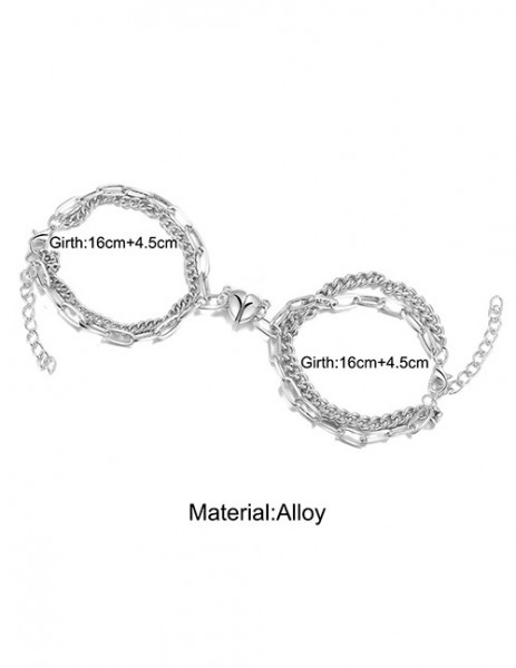 Комплект парных браслетов из стальных цепей R64963