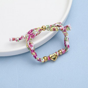 Браслет текстильный плетеный с цветочным принтом CJP37799