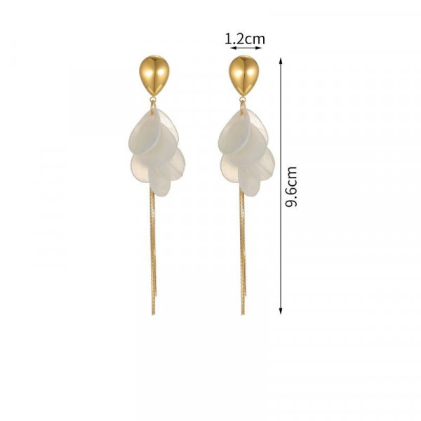 Серьги Висячие Цветы с длинными цепочками CJP80786