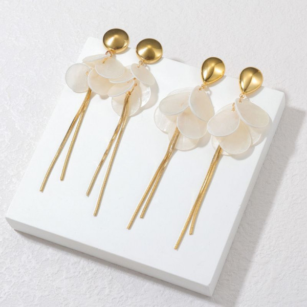 Серьги Висячие Цветы с длинными цепочками CJP80786