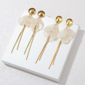 Серьги Висячие Цветы с длинными цепочками CJP80786