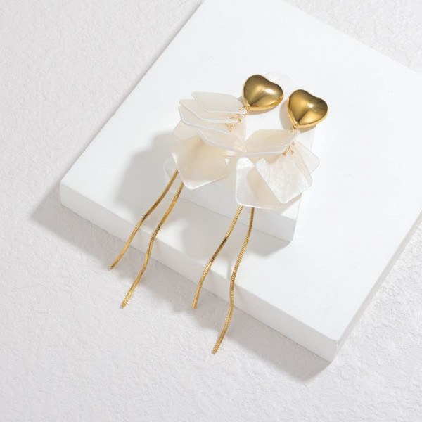 Серьги Висячие Цветы с длинными цепочками CJP80786