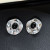 Серебристые серьги-пусеты с черным центром CJP80473