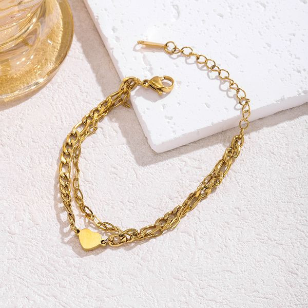 Браслет многослойный с подвеской в форме сердца CJL89976