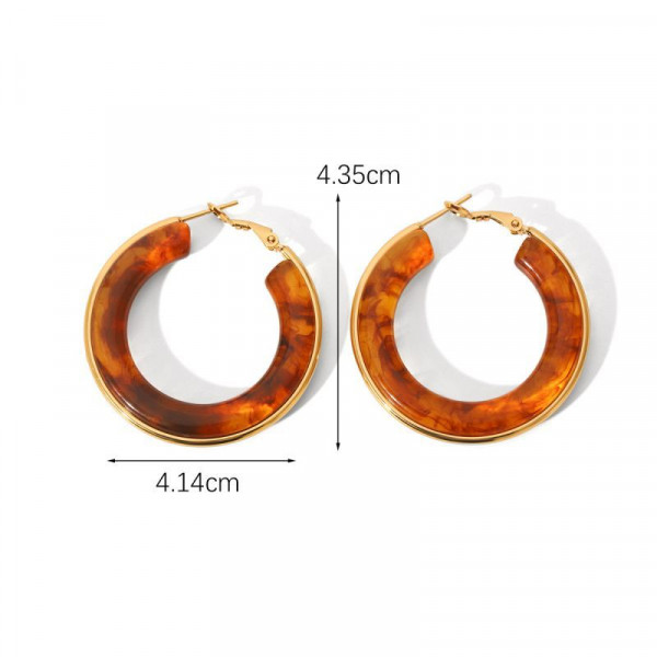 Серьги-кольца (конго) с цветными акриловыми вставками CJL78728