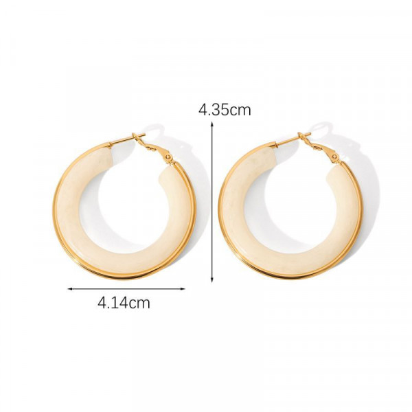 Серьги-кольца (конго) с цветными акриловыми вставками CJL78728