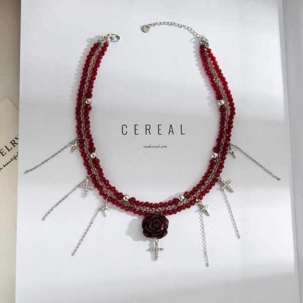 Колье многослойное ювелирный сплав 1J11655CJJ