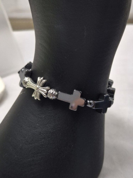 Браслет стальной с черными крестами J10768CJJ