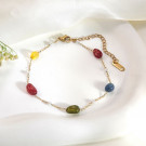 Браслет-цепочка с разноцветными бусинами CJT26593