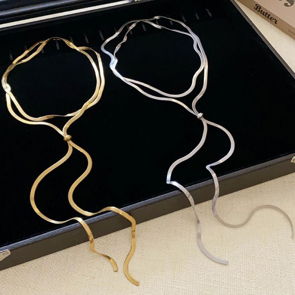 Массивное колье-галстук с длинной бахромой CJG76173