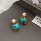 Винтажные серьги-пусеты с бирюзой CJP80481