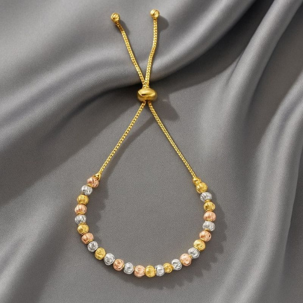 Браслет на тонкой цепочке с разноцветными бусинами 1J12083CJJ