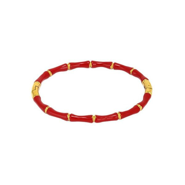 Браслет стальной с розовыми цилиндрическими вставками CJL89990