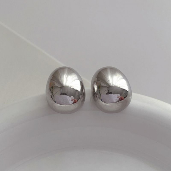 Серьги-пусеты «Объемные капли» серебро N85477